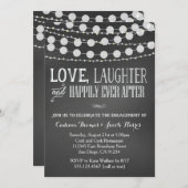 婚約パーティの招待状の黒板の結婚式 招待状 (正面/裏面)