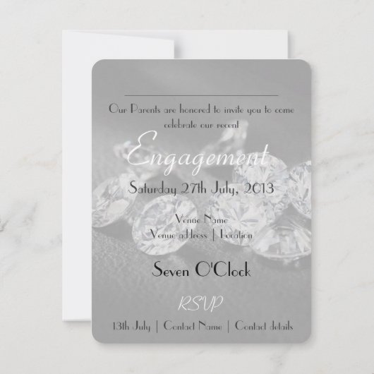 婚約パーティの招待状/お祝い 招待状 (裏面)