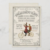 婚約パーティの招待状|のヴィンテージのアンティーク 招待状 (正面/裏面)