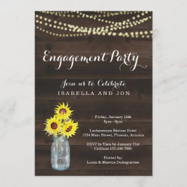 婚約パーティの招待状-素朴なヒマワリ 招待状