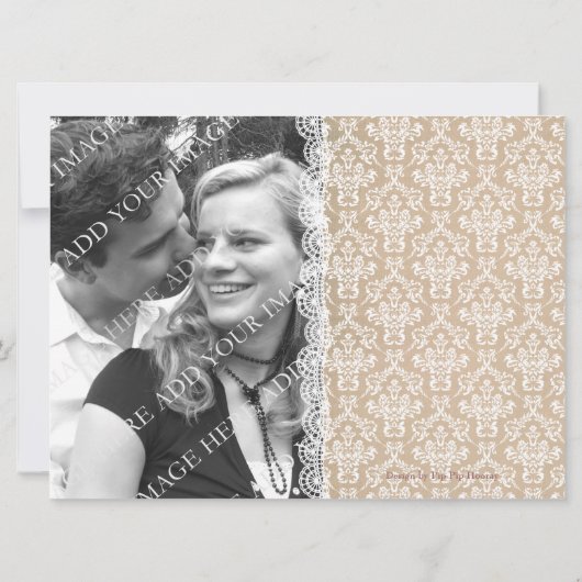 婚約パーティの旧式なシャンデリアの写真の招待 招待状 (裏面)