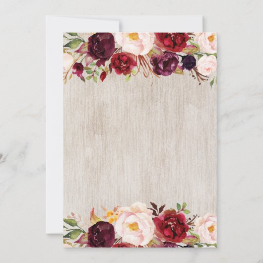 婚約パーティの素朴なシャワーの秋の招待 招待状 (裏面)