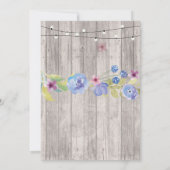 婚約パーティの素朴なシャワーの花の軽い招待 招待状 (裏面)