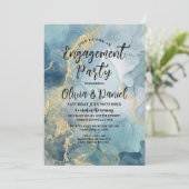 婚約パーティの花水結晶カップルのシャワー 招待状 (スタンド正面)