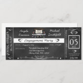 婚約パーティの黒板のチケットの招待状 招待状 (正面/裏面)