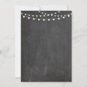 婚約パーティの黒板の花のピンクの招待状 招待状 (裏面)