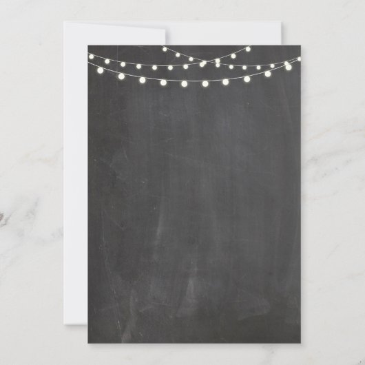 婚約パーティの黒板の花のピンクの招待状 招待状 (裏面)