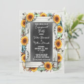 婚約パーティひまわりカボチャ素朴秋 招待状 (スタンド正面)