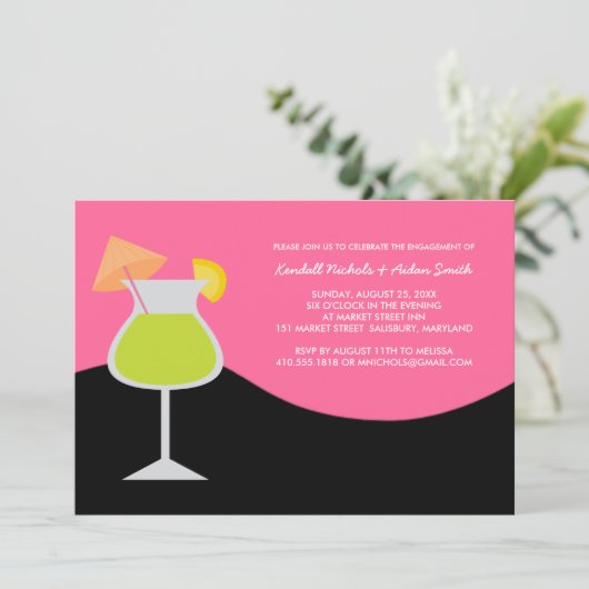 婚約パーティまたはカクテルパーティの招待状 招待状 (スタンド正面)