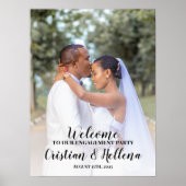 婚約パーティウェルカムサインと写真 ポスター (正面)
