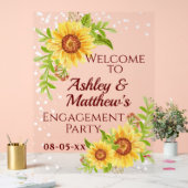 婚約パーティウェルカムフローラひまわり アクリルサイン (ウェディング)