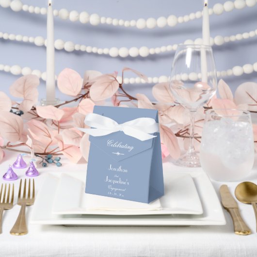 婚約パーティエレガントシックほこりっぽいブルーサンキュー フェイバーボックス (ウェディング)