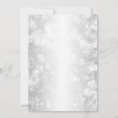 婚約パーティエレガントシルバーきらめくライト 招待状 (裏面)