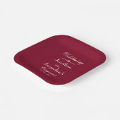 婚約パーティエレガントスクリプ素朴トBurgundy ペーパープレート (傾斜あり)