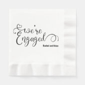 婚約パーティエレガントナプキン 縁ありランチョンナプキン (正面)