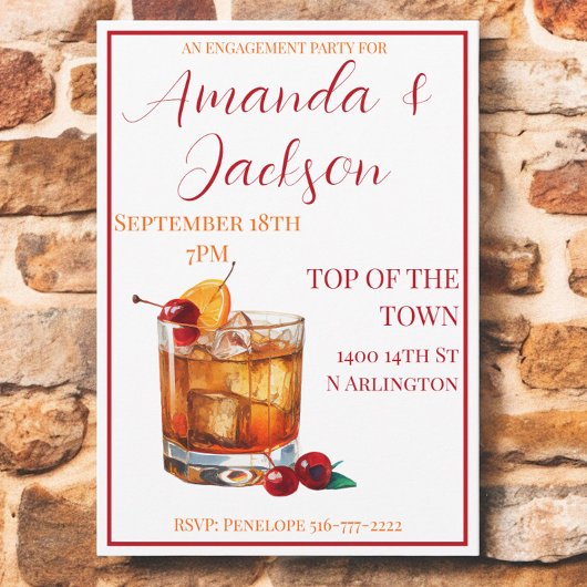 婚約パーティオールドファッションカクテルスクリプト 招待状