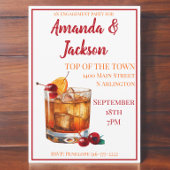 婚約パーティオールドファッションカクテル招待状 招待状