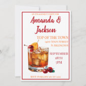 婚約パーティオールドファッションカクテル招待状 招待状 (正面)