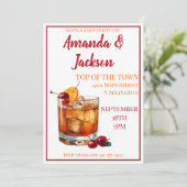 婚約パーティオールドファッションカクテル招待状 招待状 (スタンド正面)