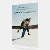 婚約パーティカスタムフォトモダン歓迎 アクリルサイン (傾斜)