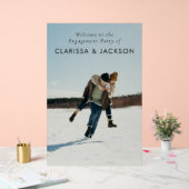 婚約パーティカスタムフォトモダン歓迎 アクリルサイン (ウェディング)