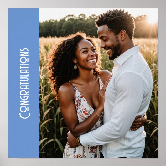 婚約パーティカスタムフォト文字独自の作成 ポスター (正面)