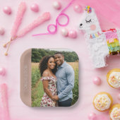 婚約パーティカスタム写真紙 ペーパープレート (パーティー)