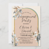 婚約パーティカップルのシャワー中和ロマンチック 招待状 (正面)