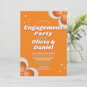 婚約パーティカップルシャワーレトロヴィンテージ1970 招待状 (スタンド正面)