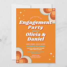 婚約パーティカップルシャワーレトロヴィンテージ1970 招待状