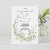 婚約パーティカップルシャワーワイルドフラワーズ春 招待状 (スタンド正面)