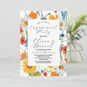 婚約パーティカップルシャワー夏花模様 招待状 (スタンド正面)