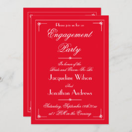 婚約パーティクラシックシックパーソナライズされたパーティー 招待状