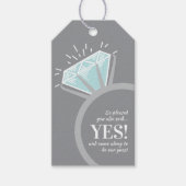 婚約パーティグラフィック感謝していリング ギフトタグ (正面)