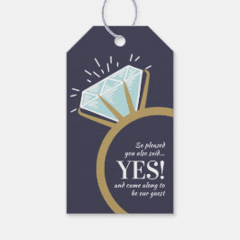 婚約パーティグラフィック金ゴールドリング感謝していユー ギフトタグ