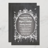 婚約パーティゴシック様式フレームのハロウィンの招待 招待状 (正面/裏面)