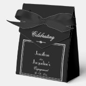 婚約パーティシックなスクリプト名エレガント黒 フェイバーボックス (正面)