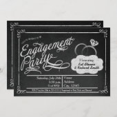 婚約パーティシャルボードチョークコード招待状 招待状 (正面/裏面)