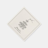 婚約パーティシャンパンタワースケッチナプキンス スタンダードカクテルナプキン (角)