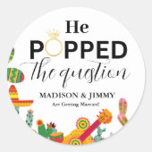 婚約パーティシール、彼は質問した ラウンドシール (正面)