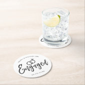 婚約パーティスクリプトレタリング| ラウンドペーパーコースター (インサイチュ)