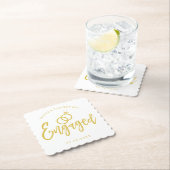 婚約パーティスクリプトレタリング |金ゴールド ペーパーコースター (インサイチュ)