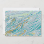 婚約パーティターコイズ&金ゴールドマーブルゲーデ 招待状 (裏面)