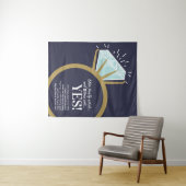 婚約パーティダイヤモンドリングとおもしろいファクト タペストリー (インサイチュ(横))