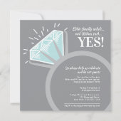 婚約パーティダイヤモンドリンググラフィック招待状 招待状 (正面)