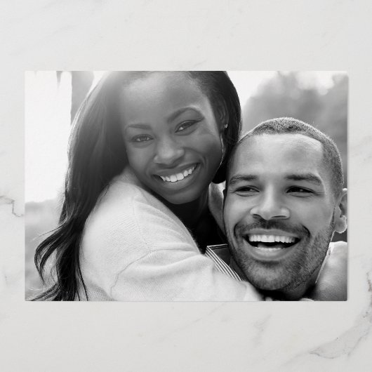 婚約パーティダイヤモンド金ゴールドリンググラフィック写真 箔招待状 (裏面)