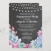 婚約パーティチョークライトサククレンツ招待状 招待状 (正面/裏面)