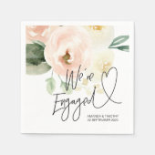 婚約パーティデコレーション春ピンクフローラ スタンダードカクテルナプキン (正面)