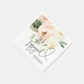 婚約パーティデコレーション春ピンクフローラ スタンダードカクテルナプキン (角)