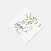 婚約パーティデコーエレガントルユーカリ スタンダードカクテルナプキン (角)